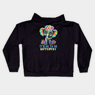 Elephant It's Ok To Be Different Kids Hoodie